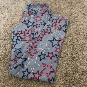 Red, white, and blue Lularoe leggings